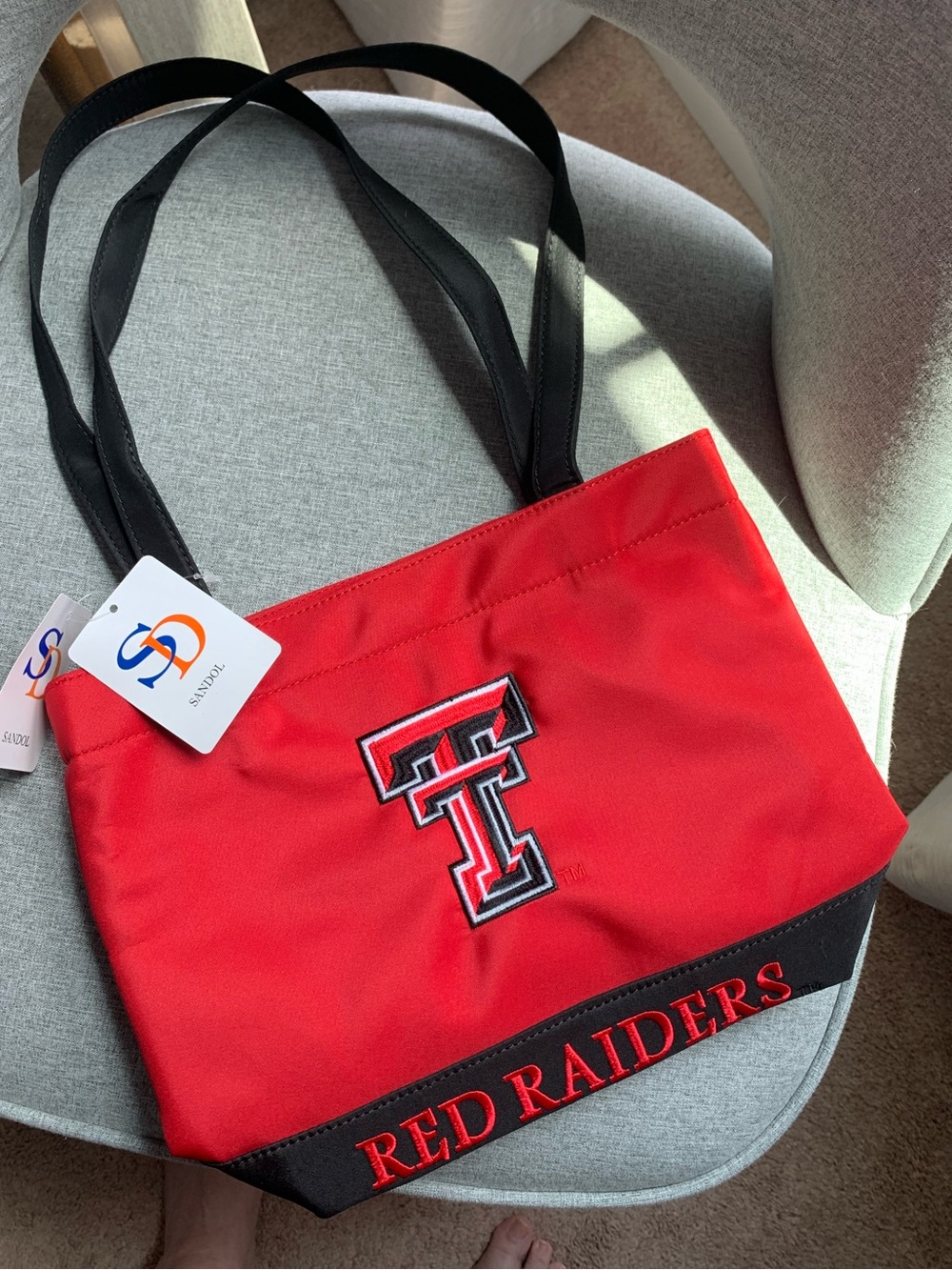 NWT Texas Tech Red Raiders Licensed Bag Embroidered Logo Tote Shoulder Bag